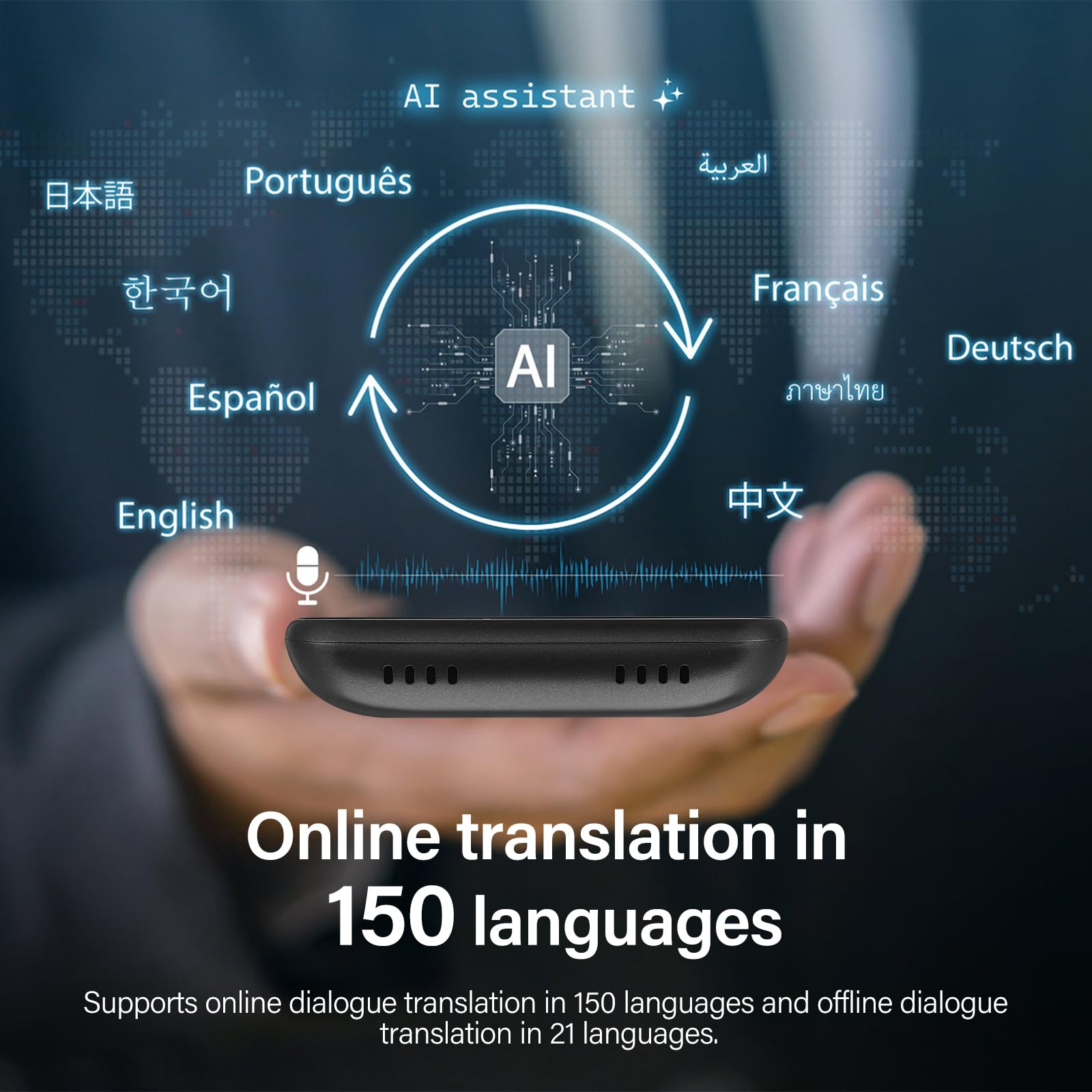 WOONEKY Inteligentny Tłumacz Językowy Online i Offline Języków Przenośne Urządzenie Do Tłumaczenia Czasie Rzeczywistym Narzędzie Do Tłumaczenia Głosu i Zdjęć Podróże Biznes i Naukę