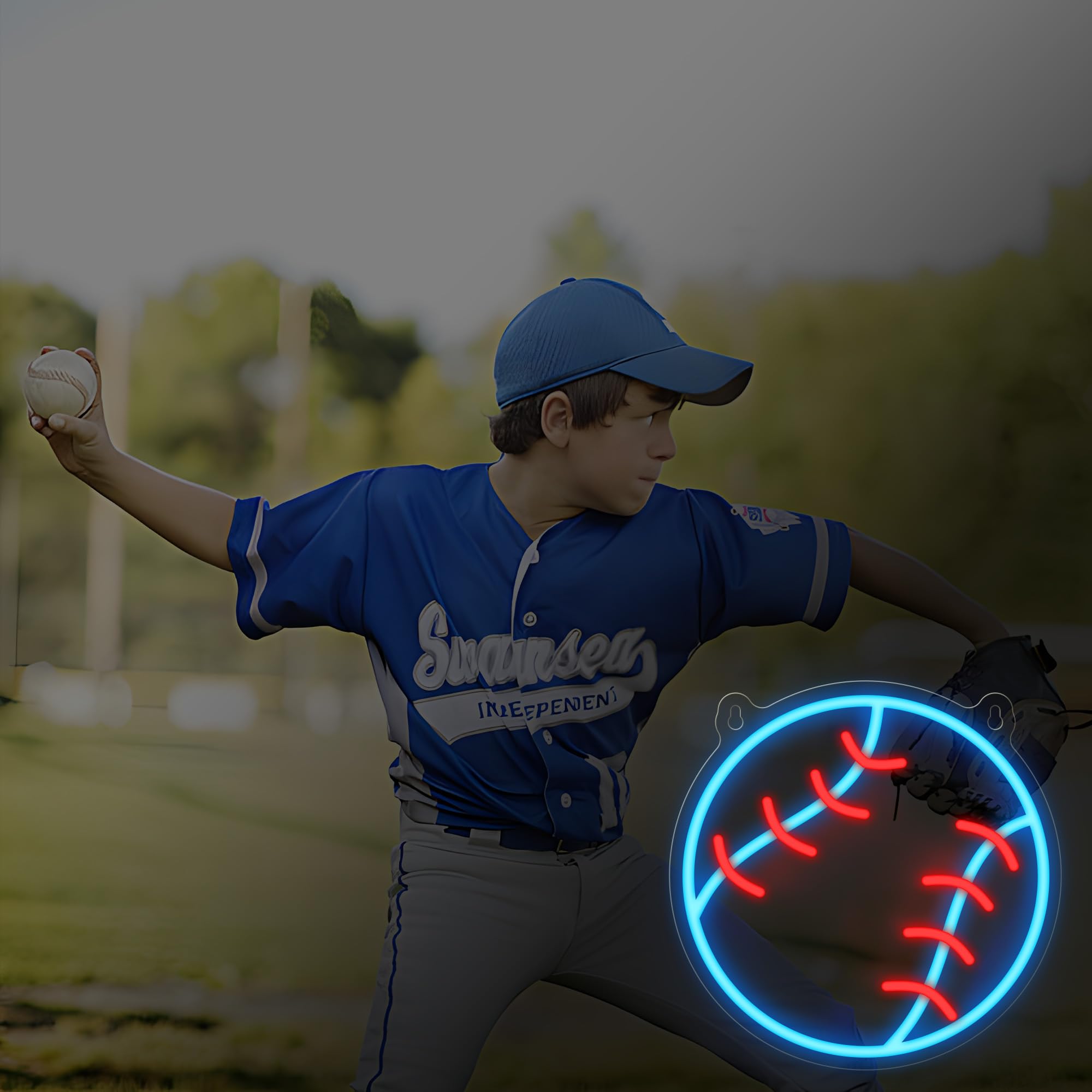 Amazon.co.jp: CoolGift Mart 野球 ネオンサイン 調光機能付き LED