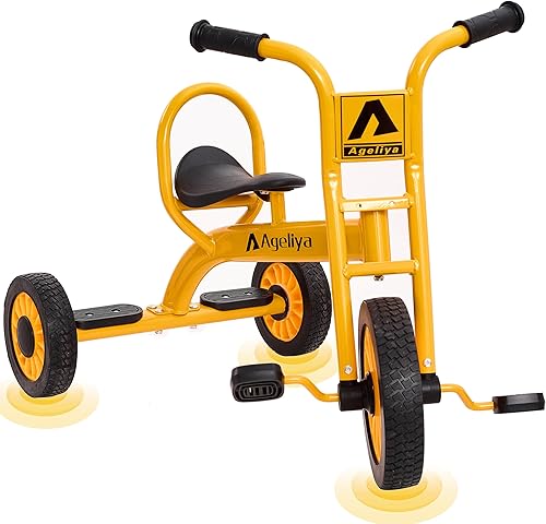 Miniatura 9 de Triciclos para niños en preescolar de 5 a 7 años, triciclo de pedal duradero para niño o niña, estructura de metal resistente, neumáticos de goma