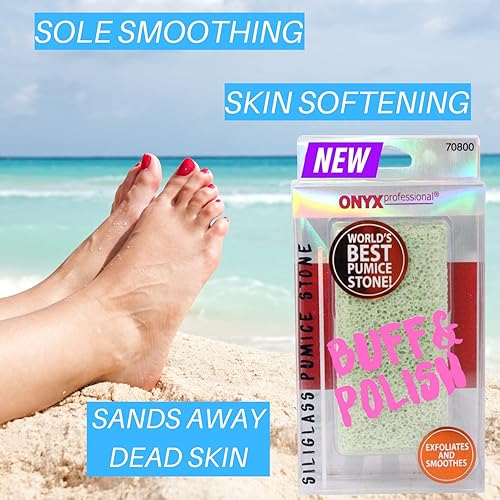 Miniatura 7 de Onyx Professional Removedor de callos de piedra pómez 2 en 1 100 siliglaspara pies codos rodillas piel muerta talones manos y pies exfoliante