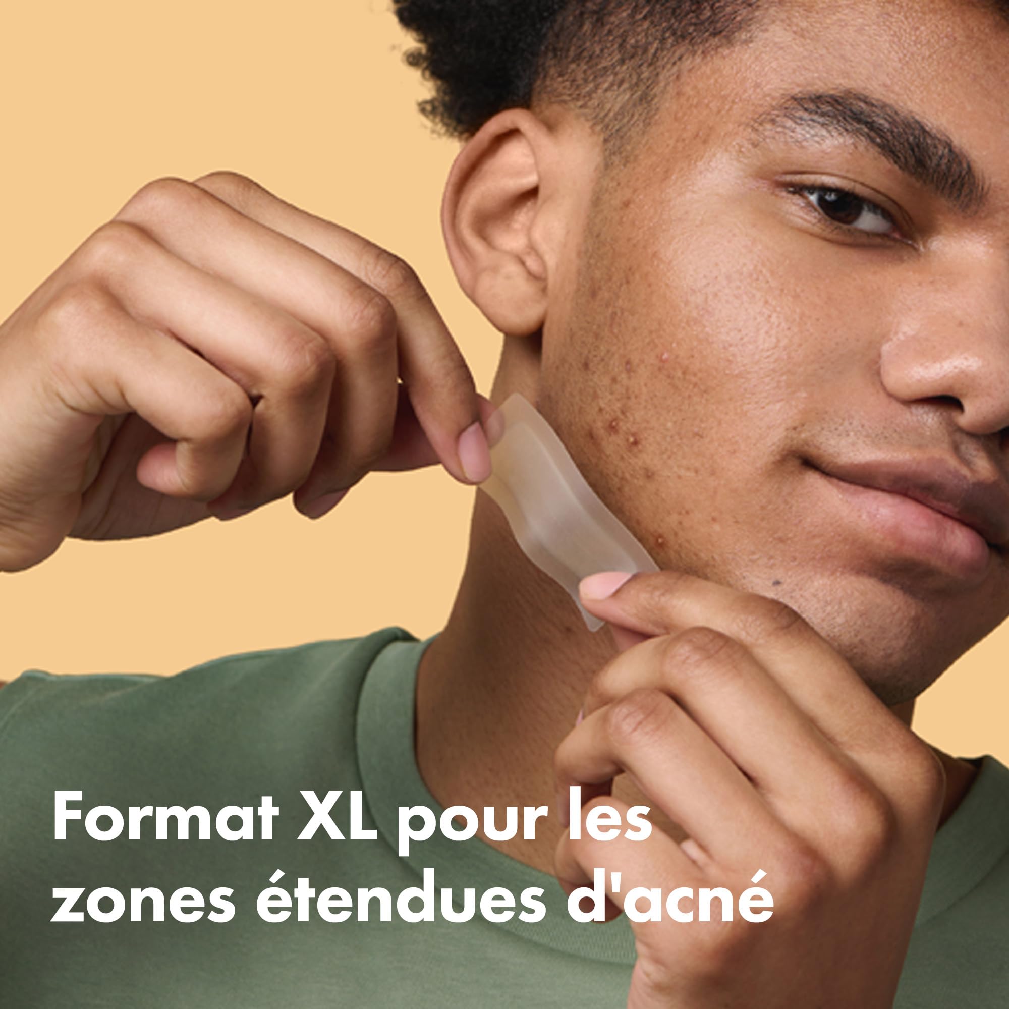 Hero Mighty Patch Surface: Patch anti-acné XL à l'Hydrocolloïde qui absorbe les impuretés des zones étendues d'acné sur le visage et le corps dès 6 heures, boîte de 10 patchs.