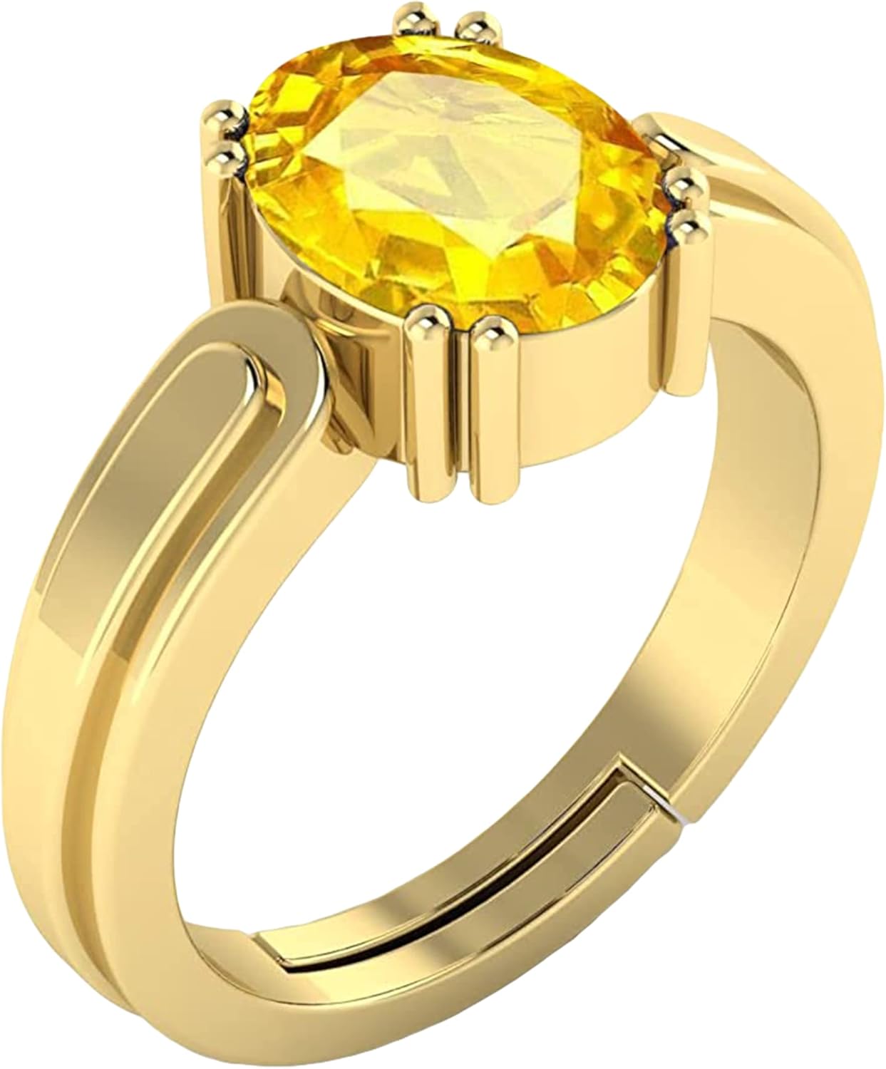 Yellow Sapphire Stone Ring 8.00 Carat Classic Ring For Men And Women Wedding And Party Attractive Finger Ring Indian Wear Handcrafted Lightweight Collectible Item Ideal For Birthday Gift