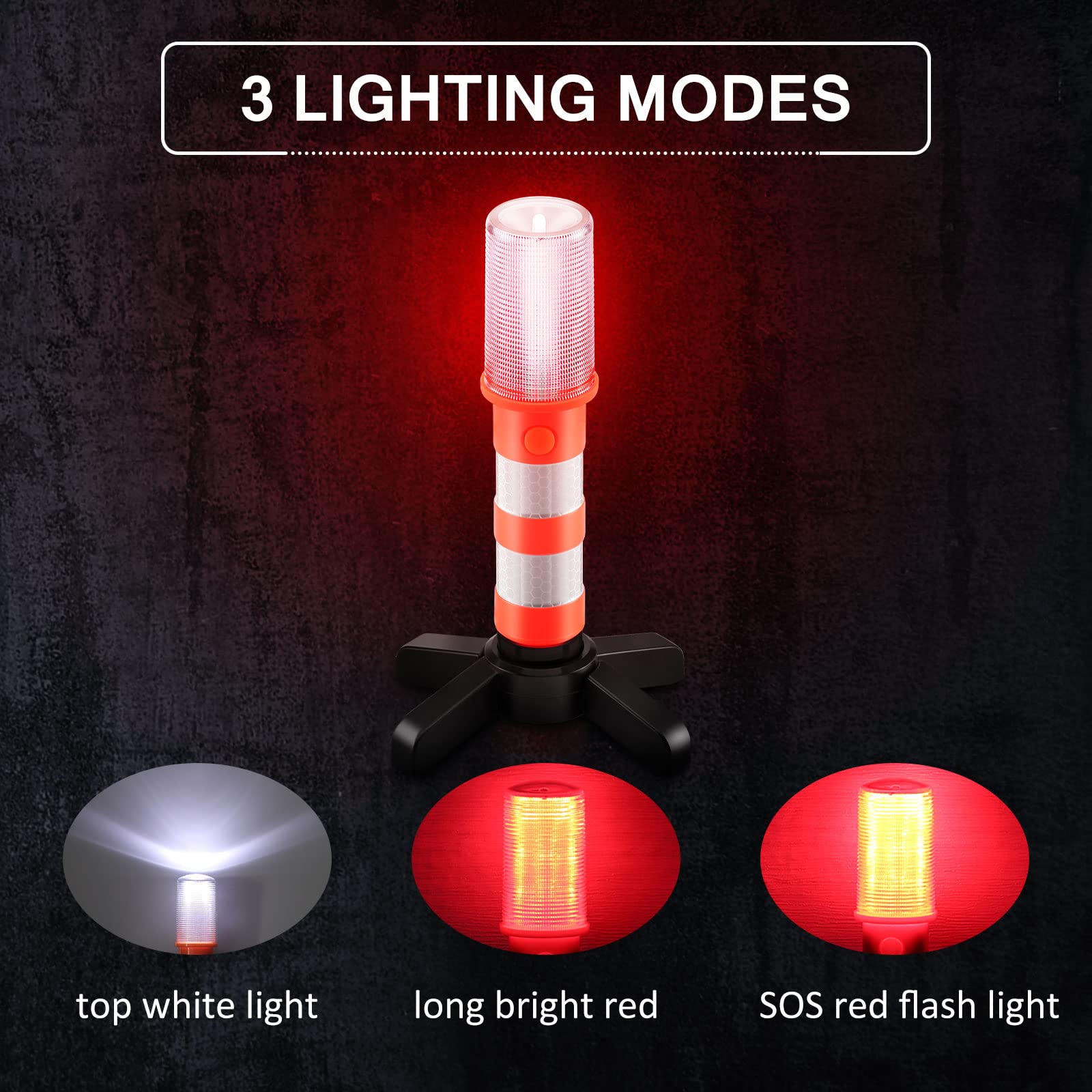 LED Route éclaire La Lumière, 2PCS Voiture Urgence Routière Clignotant Sécurité Kit, Lumière Stroboscopique Kit Balise D'avertissement pour Les Avertissements de La Circulation