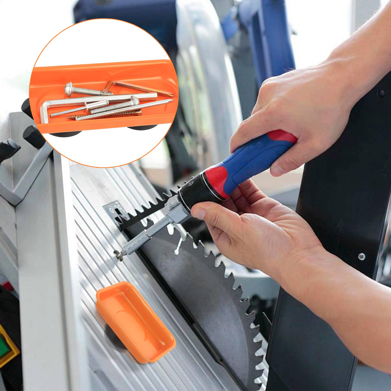 3 Pcs Bandejas Magnéticas para Tuercas y Tornillos, Bandeja Magnética de Acero Inoxidable para Piezas Herramientas Taller Mecanico Brocas Herramientas Metálicas(9,5 x 6,5 x 2,5 cm,15 x 6,5 x 2,7 cm) - 5