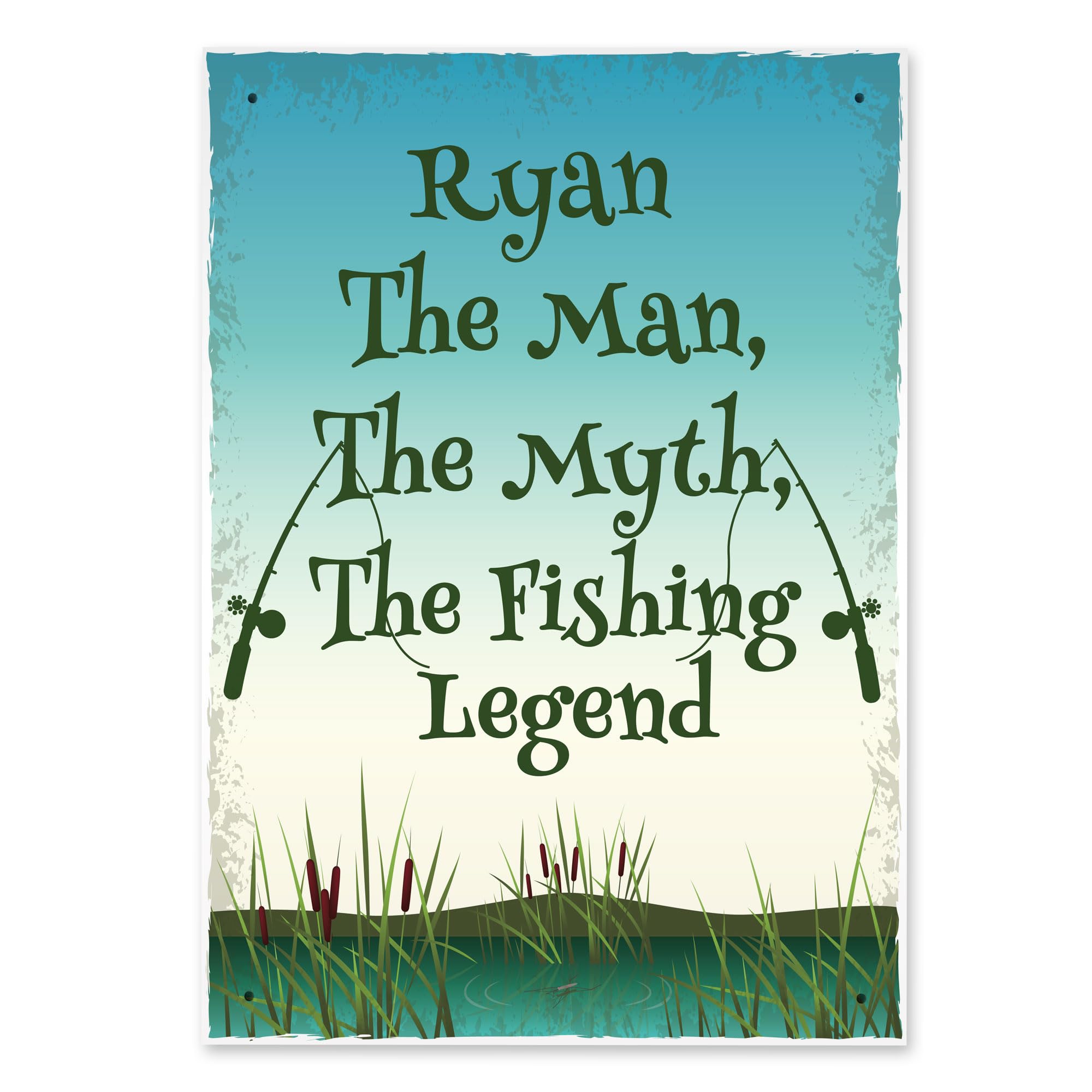 Red Ocean Personalised Fishing Sign Funny Fishing Gift For Fisherman Gift For Him Men Dad Uncle Brother Gift Man Cave Shed Garage Sign