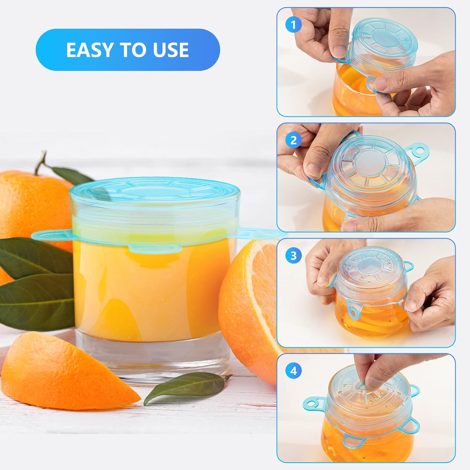 Small Silicone Stretch Lids, 12PCS 2.6"/6.5cm Zero Waste Reusable Silicon Container Lids Covers for Jars Bowls Cups Bottles Cans (12PCS, Small) - Image 2