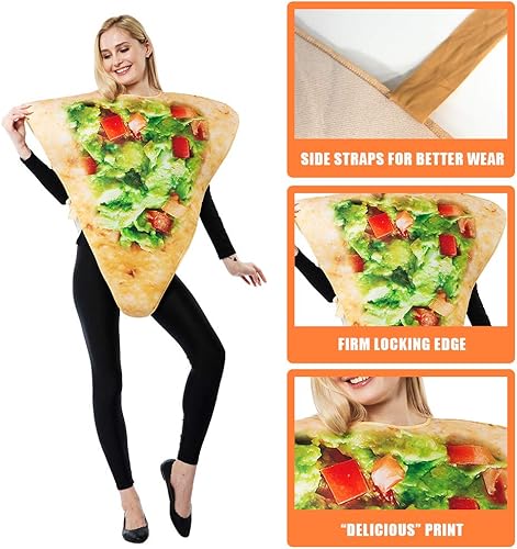 Miniatura 5 de ReneeCho Disfraz de Halloween para parejas, disfraz de nacho para adultos, chips de tortilla para hombre y mujer, disfraz de mascota de comida