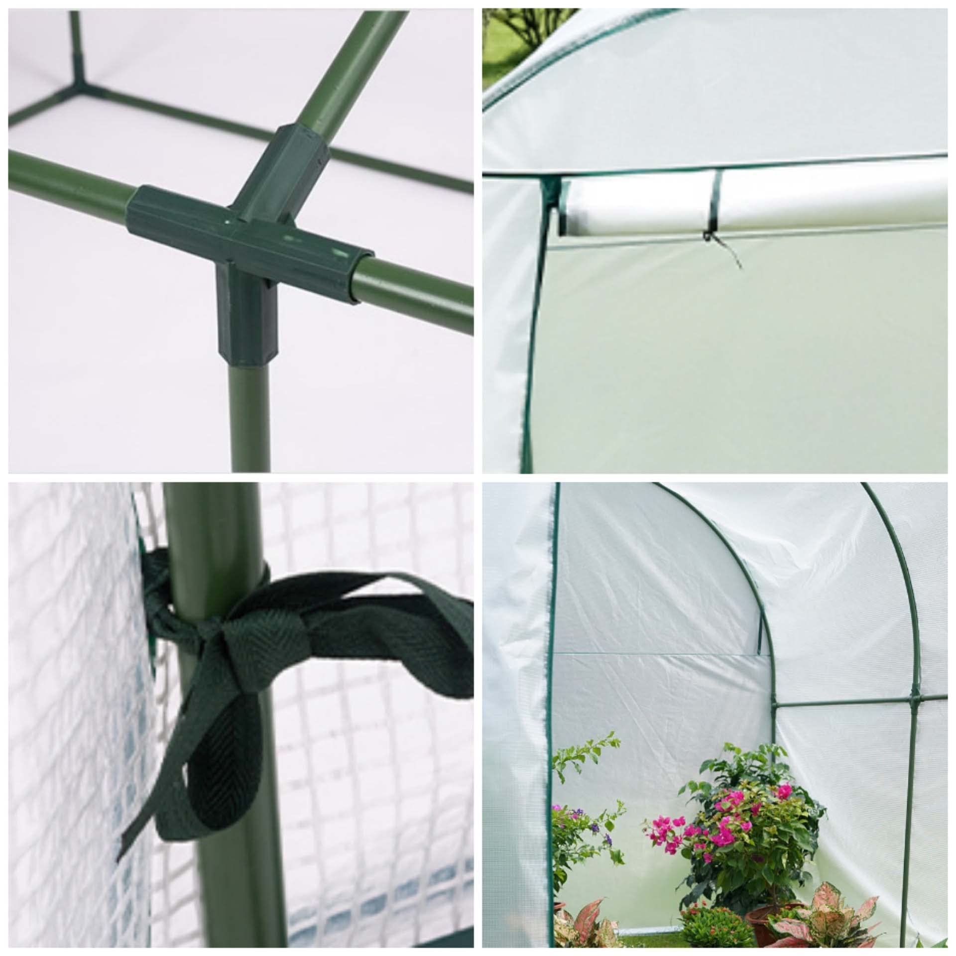YSUEFIJO Invernaderos de Jardin, Invernadero de Túnel, Cubierta de Invernadero de Túnel, con Puerta Enrollable y 2 Ventanas, Invernadero Caseta, para Cultivo Plantas Verduras
