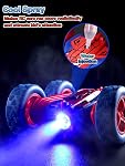 Voitures de télécommande Spider pour enfants, conduite à double côté 2,4 GHz RC Voiture, 360° Rotation et Flip, Stunt Car Toy avec bande de lumière pour Noël Cadeaux d'anniversaire pour 3 4 5 6 7 8 Âge Garçons Filles Idées cadeaux