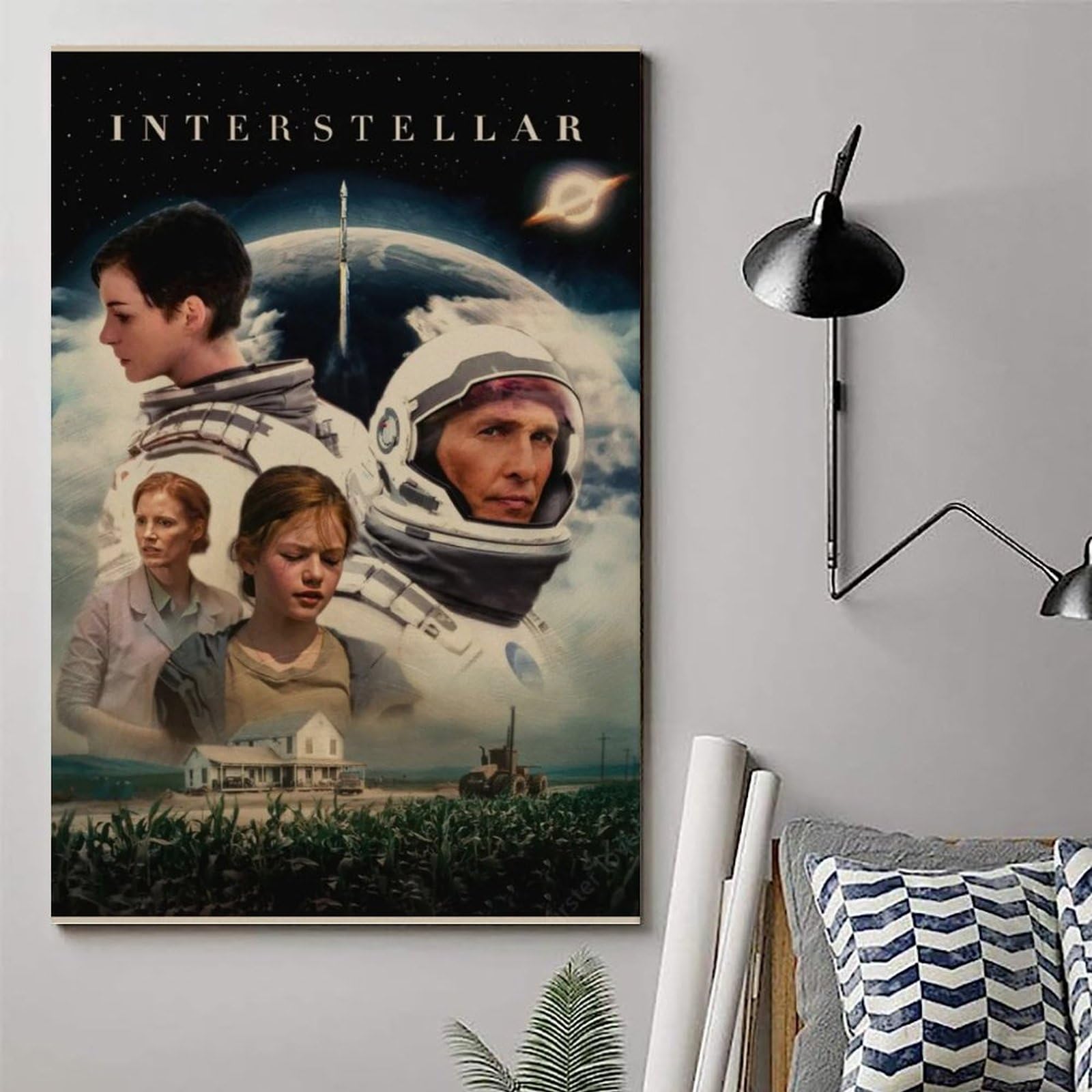 Interstellar Poster 30x45cm - Film Cover Leinwand Druck | Wandkunst Für Zimmer & Schlafzimmer