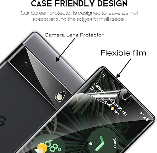 Miniatura 3 de LK 2+2 Protector de pantalla de película de TPU flexible diseñado para Google Pixel 6 Pro no vidrio + 2 protectores de lente de cámara de vidrio