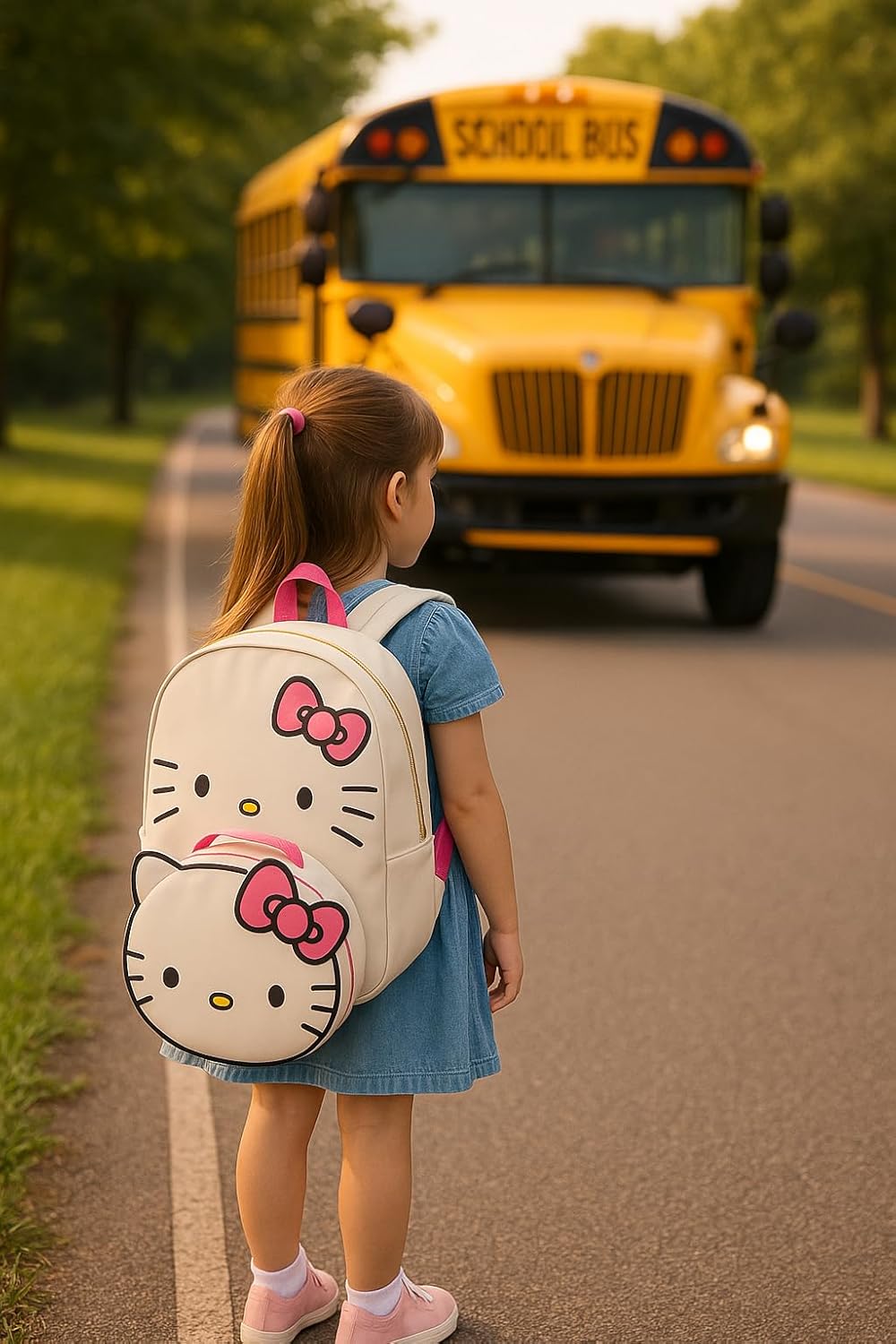 Sanrio Hello Kitty Backpack With Lunch Box for Girls | PU Leather Hello Kitty Insulated Lunch Bag Lunch Box for Girls, Boys, Toddlers | Hello Kitty Pink Backpack for School and Reusable Lunchbox - Image 7
