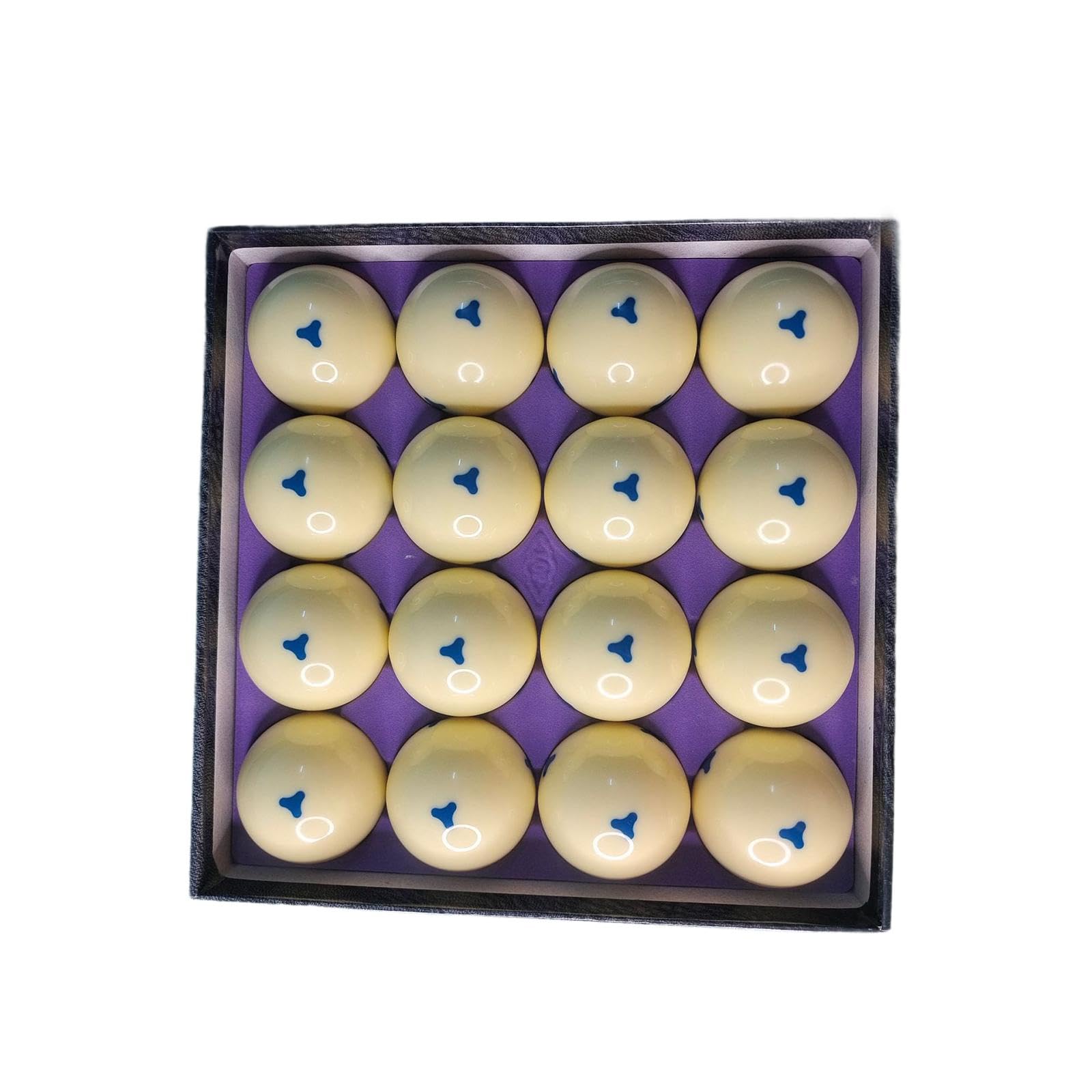 Yiju 16Pcs Billiards Cue Balls with Triangle Dots Professional White 2-1/4