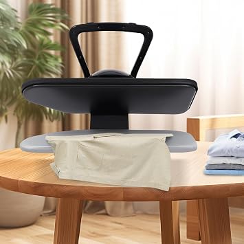 26 Steam Iron Press, 1600W Intelligent Steam Press with 5 Fabric Functions and Touch Screen, Digital Steam Fabric Press Machine with Overheating Protection for Quick Heat in 4 Mins (Black)