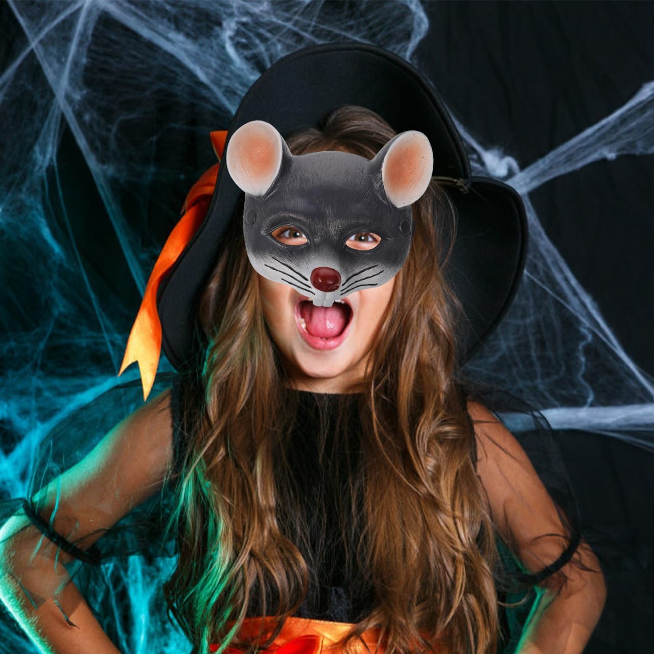 jojofuny Grey Rat Mask: 3D Scar Rat Head Mask Half Face Animal Mouse Costume for Halloween Carnival Masquerade Cosplay Party Props - Image 8