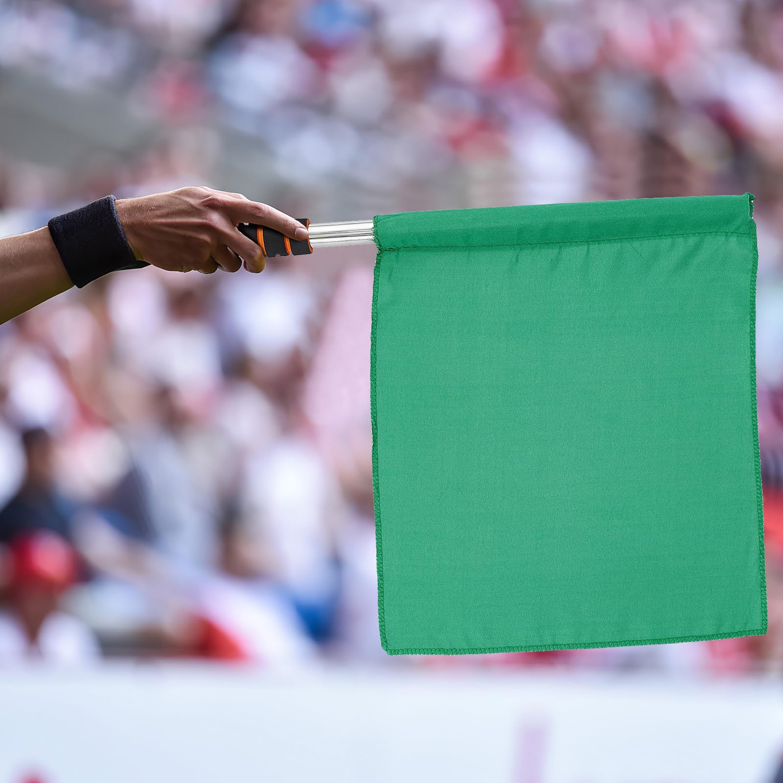 Lot de 4 Drapeaux d'Arbitre de Signalisation de Course en Tissu Résistant Rouge et Vert