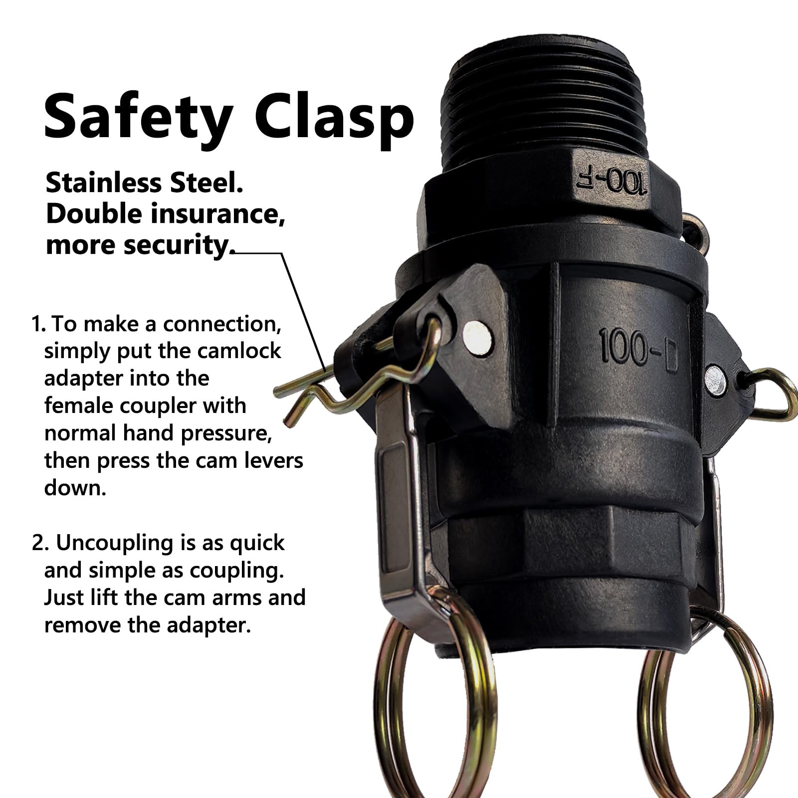 Snapklik.com : TALEGEN 1 Inch Camlock Fittings Type D & F Polypropylene ...