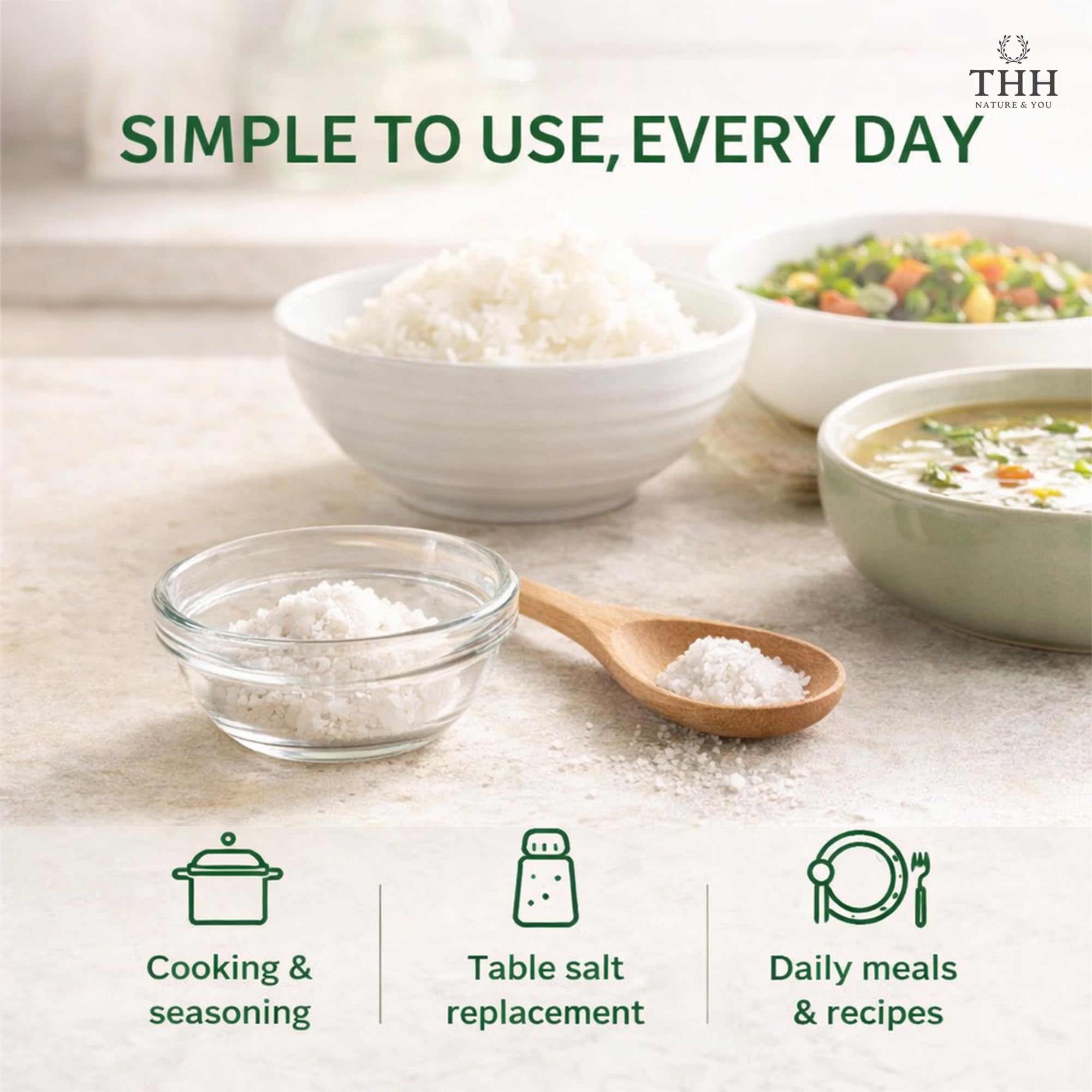 THH Celtic Salt - 500gm | Coarse Sea Premium Salt (Sel Gris) With Full of Minerals | Premium Glass Jar | Organic Hand Harvested and Edible Celtic | For Cooking & Baking 3