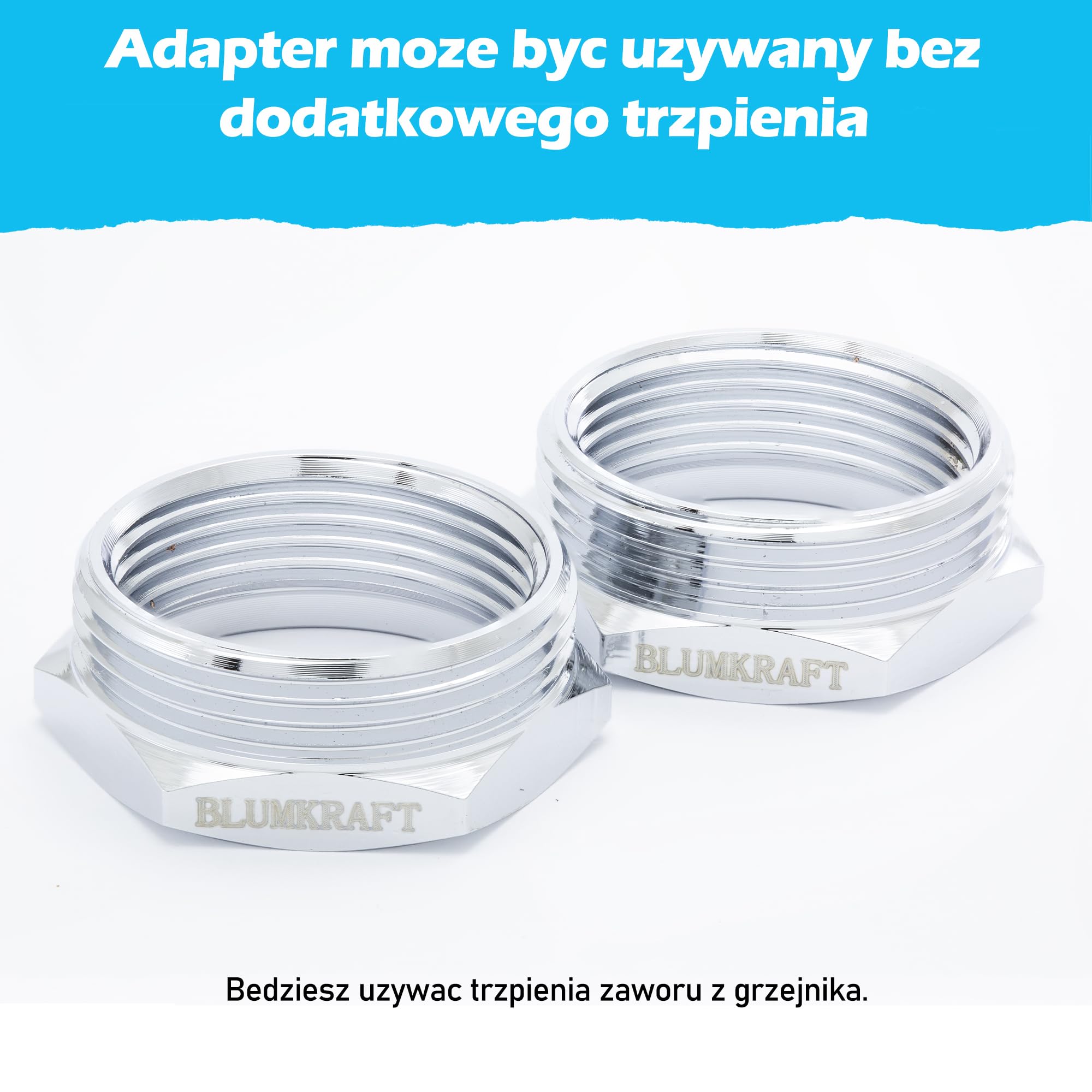 Metalowy adapter kompatybilny z Pintossi/Pintossi+c (Prototyp) chłodnicy do M26x1,5 dla termostatu/głowicy termostatycznej M30x1,5 męski