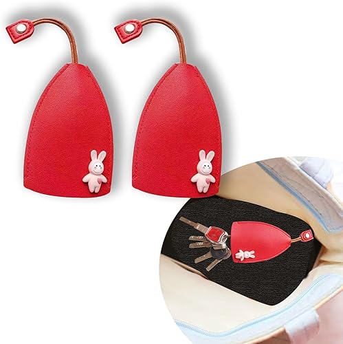 Hawyet 2 bolsas extraíbles de poliuretano para llaves con conejo, cubierta portátil de gran capacidad para llaves de almacenamiento, universal para
