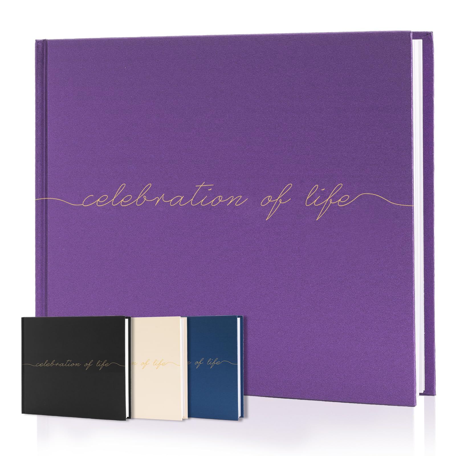 Livre d'or funéraire à couverture rigide 320 entrées avec panneau mémoire