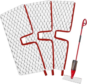 Microfiber Spray Mop Pads Compatible with Promist MAX Reusable Spray Mop Refills for Ocedar ProMist Dust Mop,Dual-Action Washable Flip Mop Pads Replacement for Dry Wet Floor Cleaning,3 Packs Grey