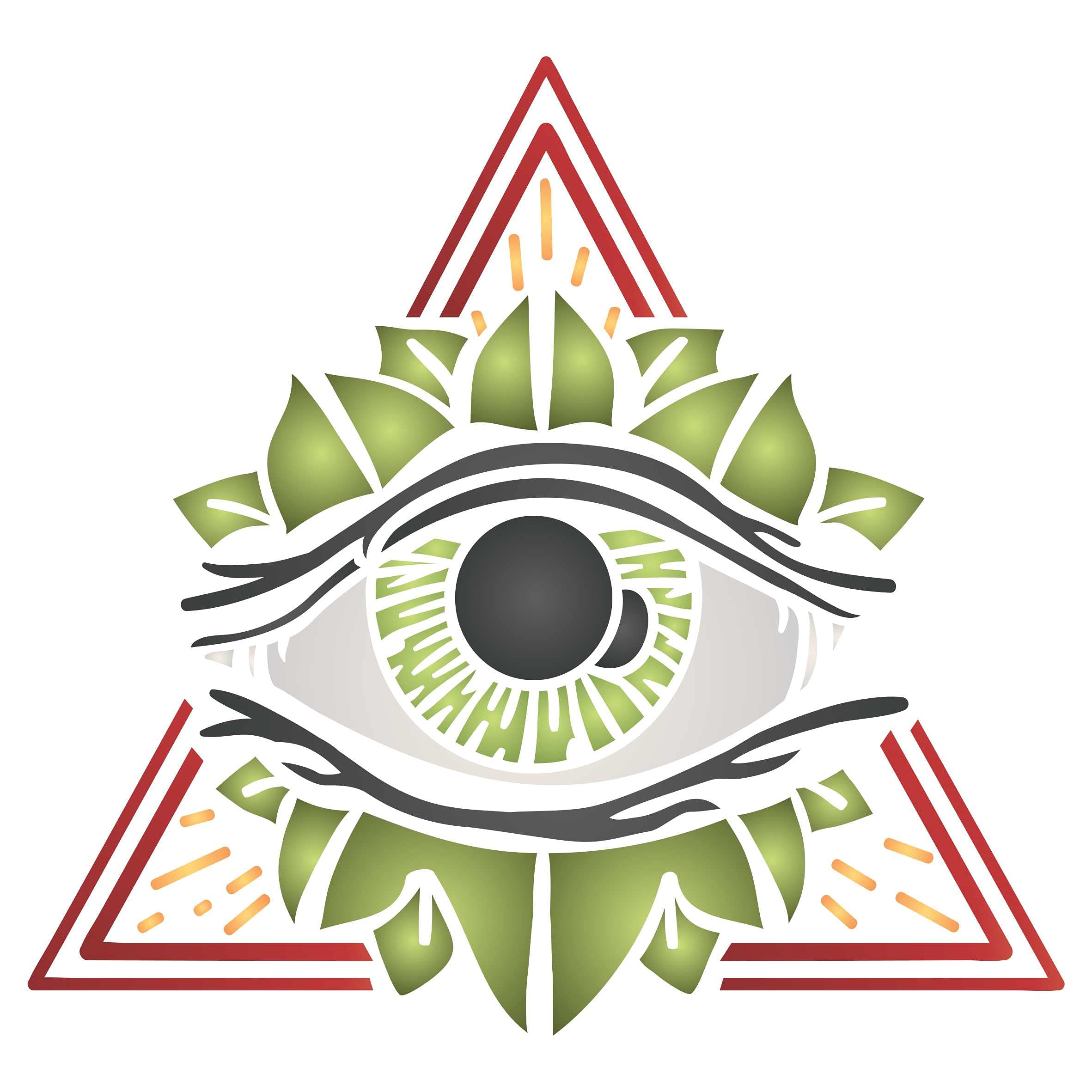 Stencils for Walls: All Seeing Eye Stencil, 8.5 x 8 inch (L) - Pyramid Symbol Eye of Providence Triangle Magic Freemasonry Spiritual Esoteric Stencils for Painting Template