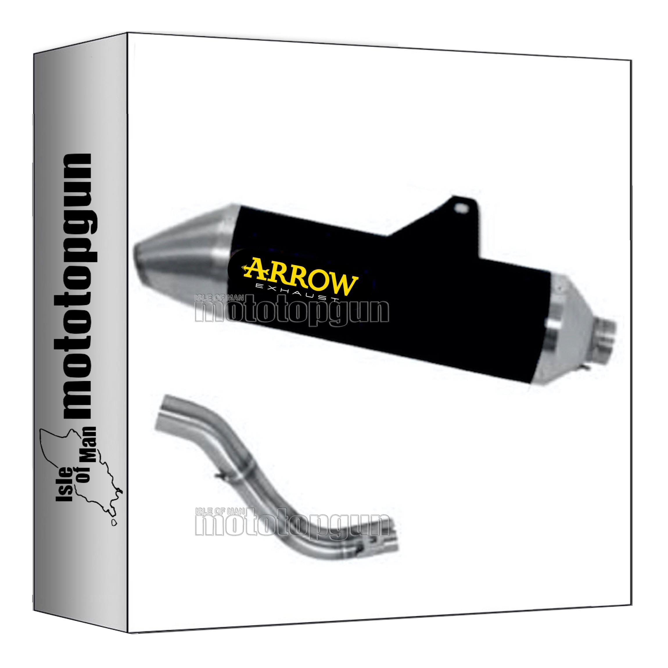 tubo de escape homologado catalizado arrow thunder de aluminio negro con fondo de acero compatible con honda crf 300 l 2021 2022 2023 mototopgun 72528aon* + 72178pz