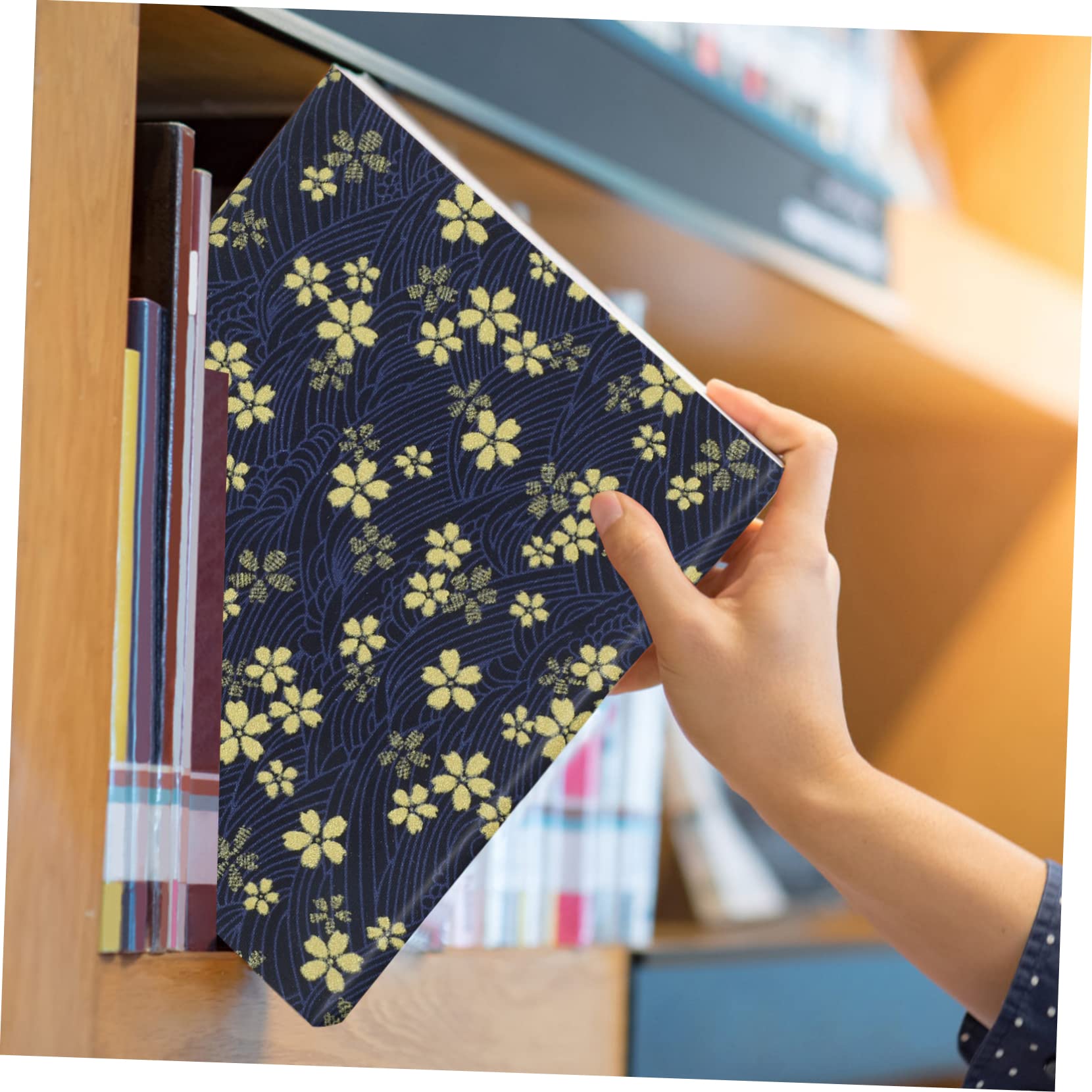 4 Pièces couverture de livre en tissu fait main couvertures de livre de taille a5 cahiers a5 bookcase protège cahier couverture de livre lavable toile de livre pour la reliure Navy
