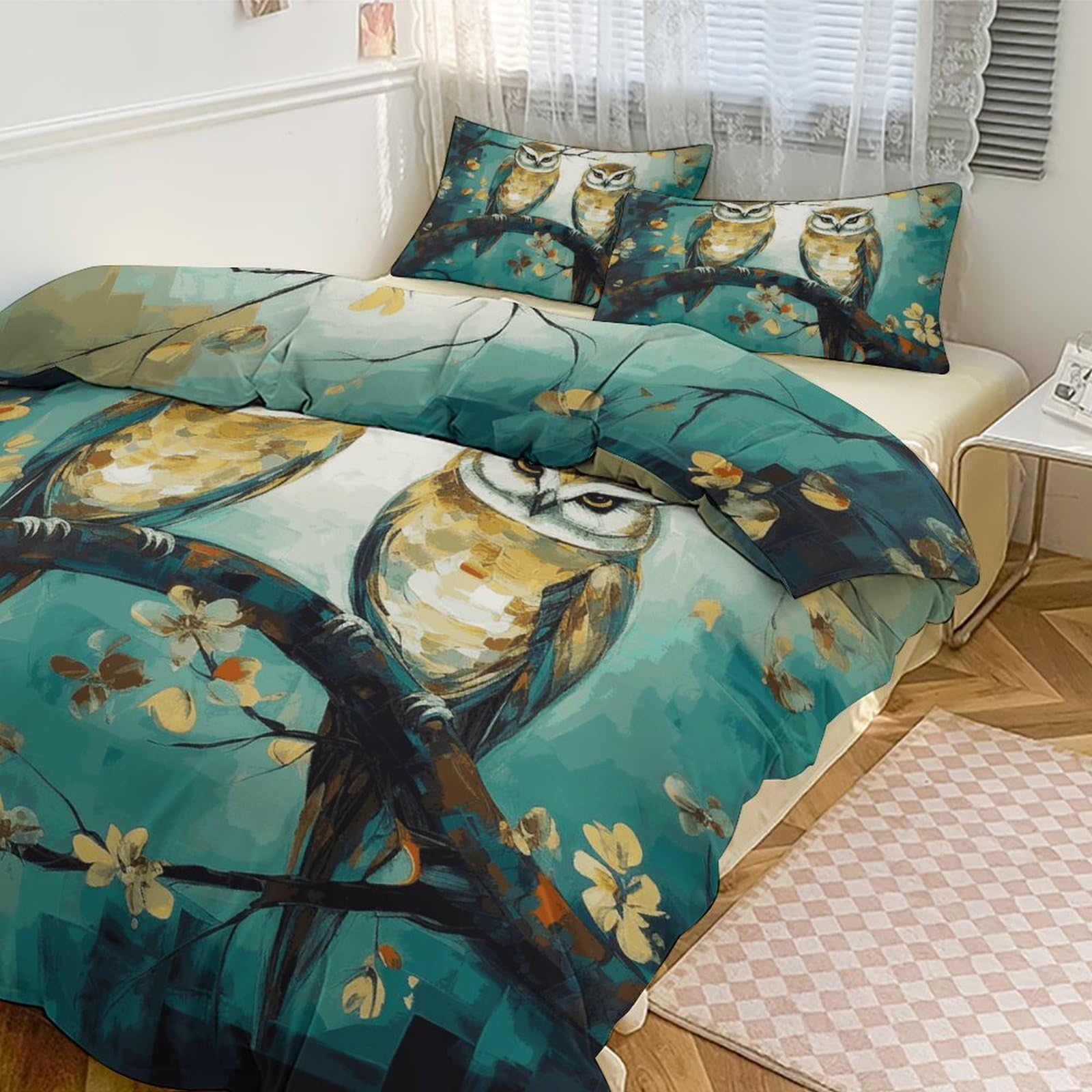 Parure de lit chouette tissu épais : dites adieu aux draps fins qui s'usent trop vite