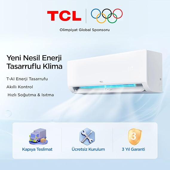 TCL SaveIN 12000 BTU Split Klima, T-AI Enerji Tasarrufu, Turbo Soğutma, Akıllı Wi-Fi Kontrolü, Akıllı Konfor [Enerji Sınıfı A++]