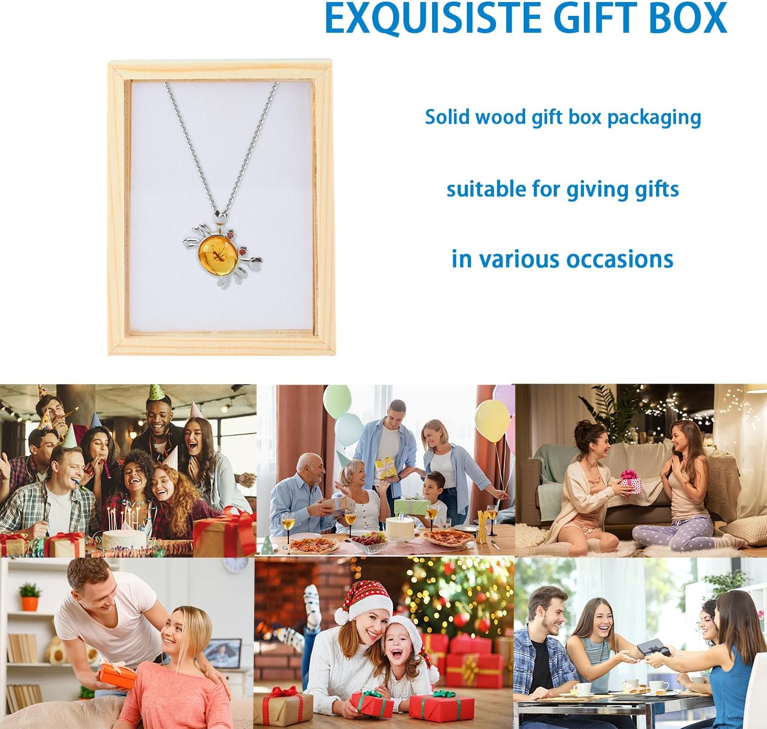 S925 silver handmade natural Baltic amber insect fossil crab pendant necklace | elegant gift choice with natural gemstones and handmade jewelry (amber-insect fossils crab, 18 inch) - Image 3