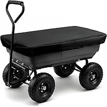 Heavy Duty Garden Wagon Cart Cover for Keenz MOOV 4 2024 2025, Outdoor Utility Wagon Cover with Elastic Hem & Windproof Design, Collapsible Wagon Cover,A Black