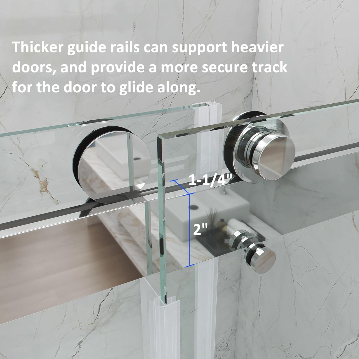 50"-54" W x 76" H Frameless Shower Door, Double Sliding Glass Bathroom Shower Door with 3/8" (10mm) SGCC Tempered Glass, Frameless Sliding Shower Door, Chrome