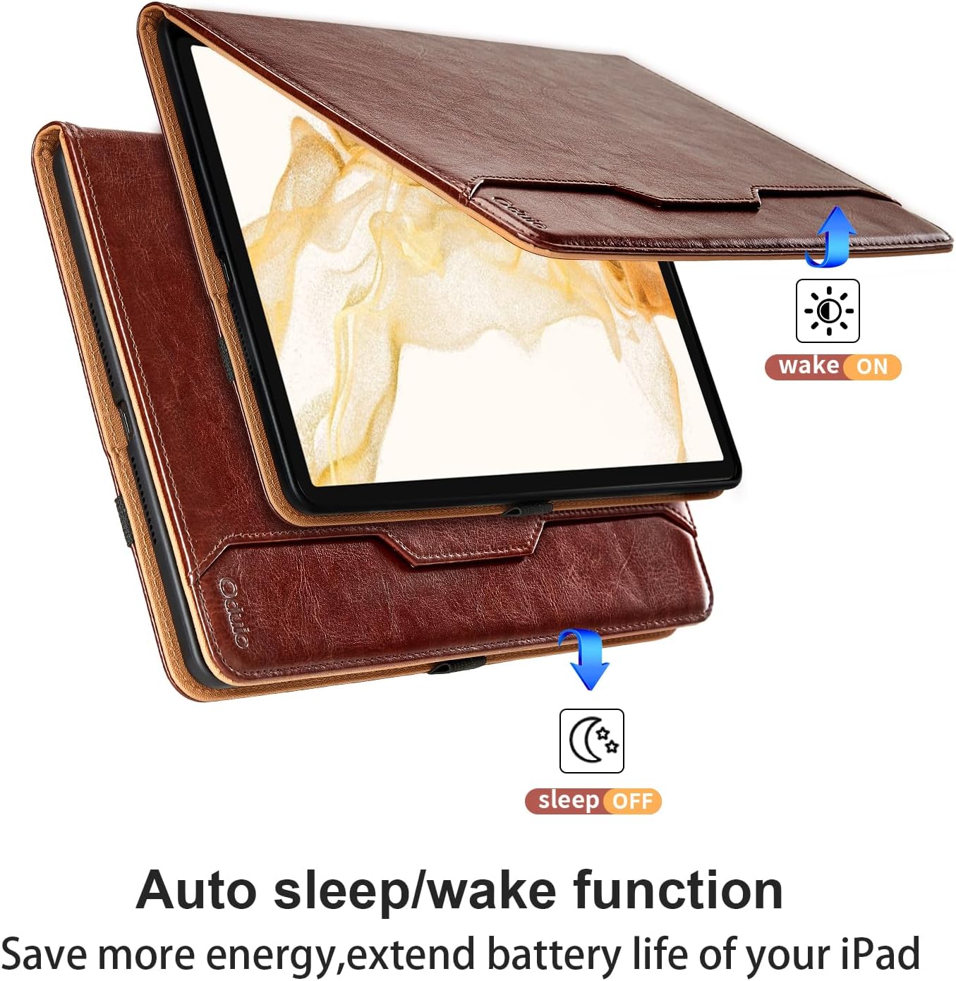 Case for Samsung Galaxy Tab S8 Plus 2022 /S7 FE 2021 /S7 Plus 2020 12.4 Inch - PU Leather Folio Case with S Pen Holder and Pocket, Auto Wake/Sleep Smart Tablet Cover, Brown image 2