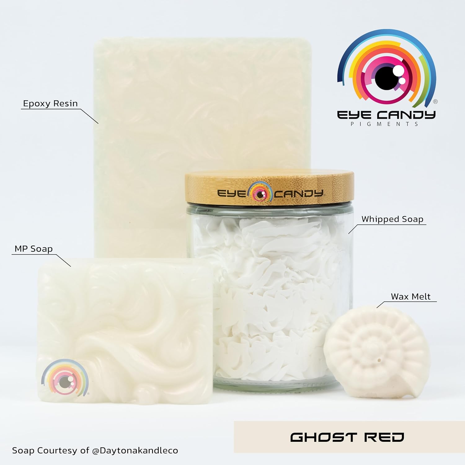 Eye Candy Pigments Premium Ghost Mica Powder - Ghost Red (50gr) - for Epoxy, Resin, Soap, Paint, Woodworking, Acrylic Pouring, Bath Bombs, Fishing Lures - DIY Arts and Crafts Additive - Image 2