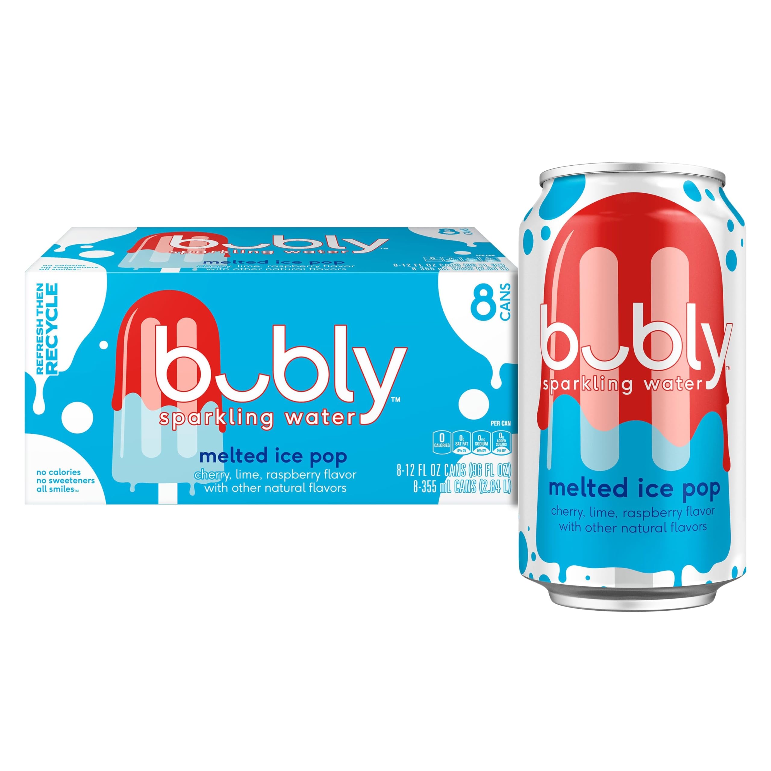 bubly Melted Ice Pop Sparkling Water 8 Pack