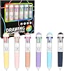 6Pcs Multi Colour Pen, 60 Colors Multi Coloured Pens All in One, 10-in-1 Retractable Ballpoint Pens 0.8mm for Drawing Sketching School Supplies Students Gift (10-Colour Each)