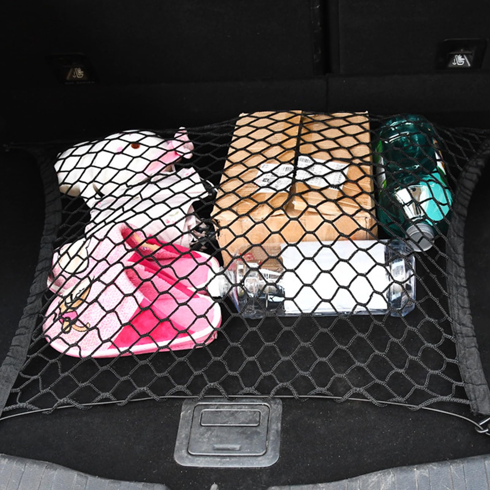 Rejilla de protección para coche, red de separación de barreras para perros, ganchos de polipropileno, color negro, elasticidad, 120 x 90 cm
