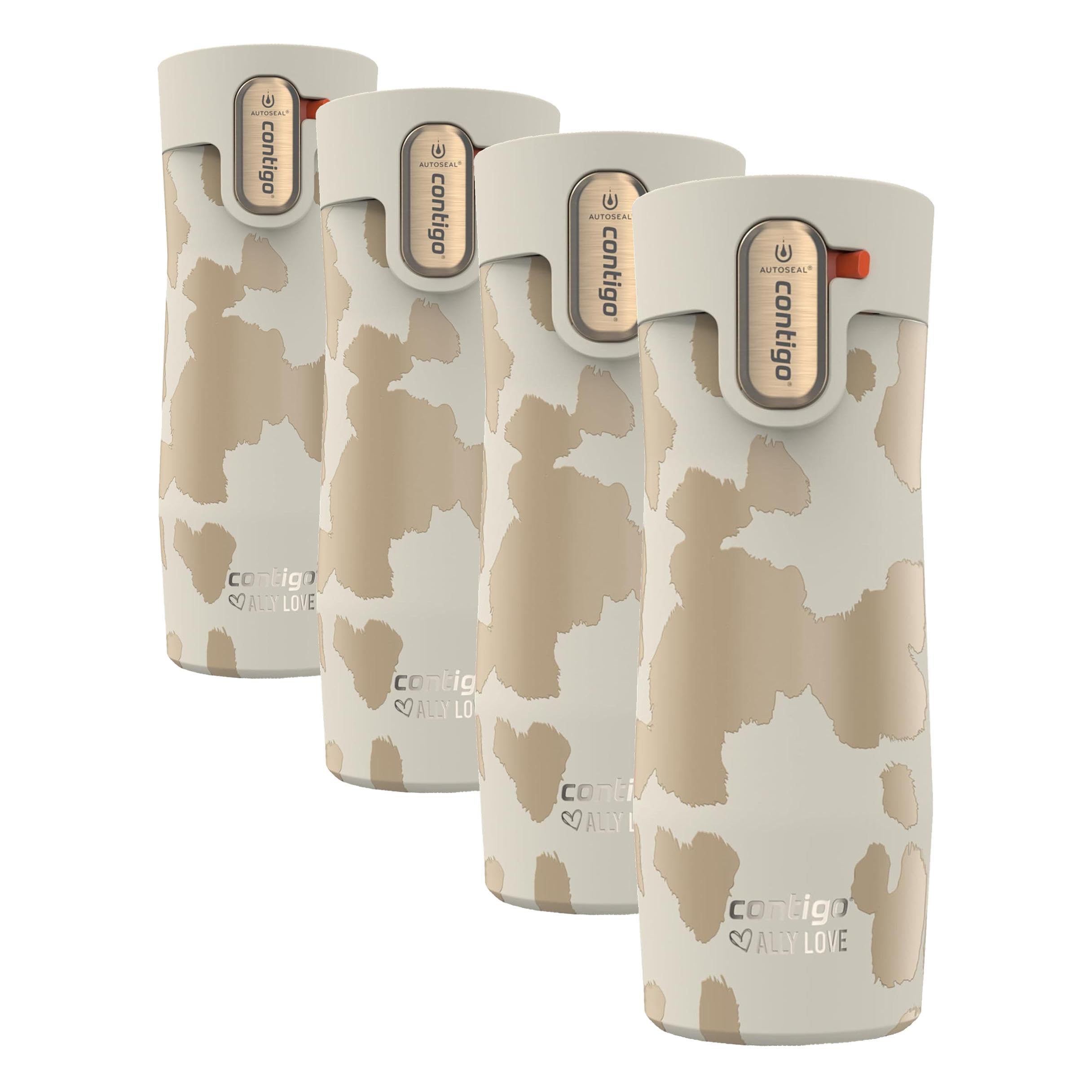 Contigo Travel Mug, Stainless Steel, Vacuum-Insulated | Autoseal Lid | Hot 11 Hours, Cold 24 Hours | 16 oz | Pack of 4
