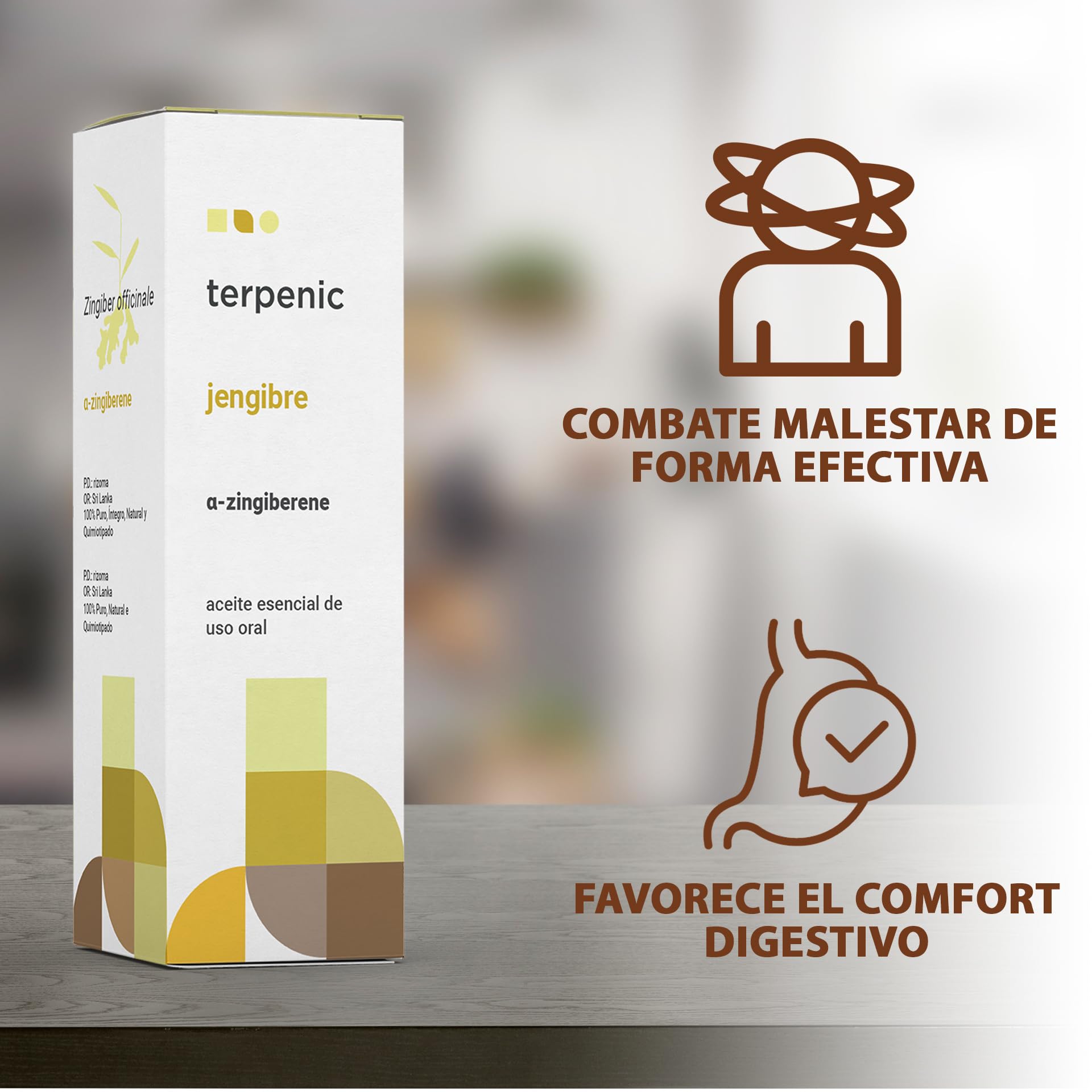 TERPENIC – Aceite Esencial de Jengibre (Zingiber officinale) – 30 ml – Uso Oral – Vitalidad y bienestar digestivo
