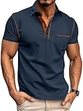 Men&apos;s Polo Shirts Short Sleeve Golf Polo T Shirt Lightweight Casual Button Down Shirts Summer Collared with Pocket