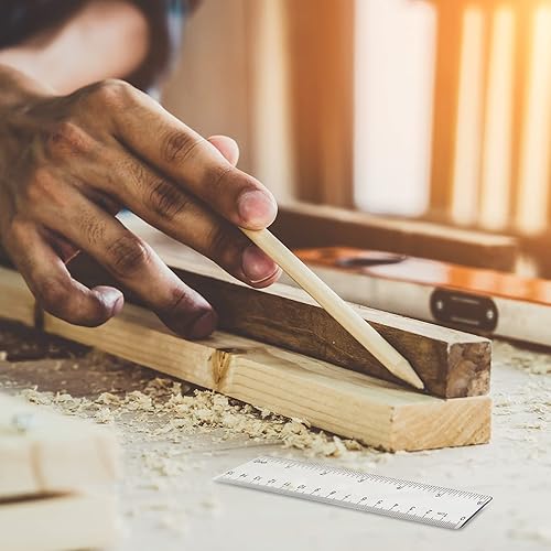 Miniatura 6 de Chris.W Paquete de 20 reglas rectas de plástico transparente de 6 pulgadas, flexibles con pulgadas y métricas para el aula escolar, el hogar u