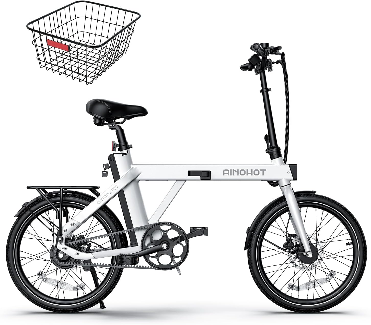 【型式認定済み】JETAKu amoru P20 電動アシスト自転車 折りたたみ 20インチ ベルトドライブ 最大走行距離100KM 20.5KG軽量 油圧ディスクブレーキ