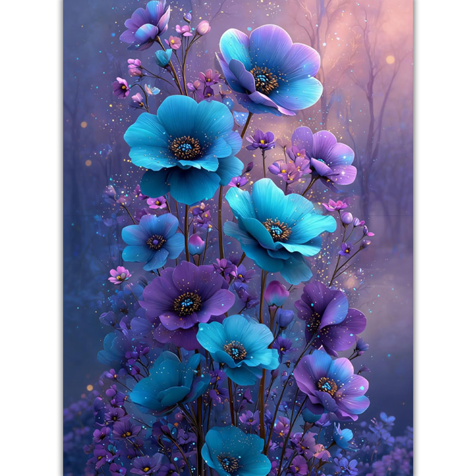 Amaieuin Flowers Paint by Numbers for Adults 12x16inch
