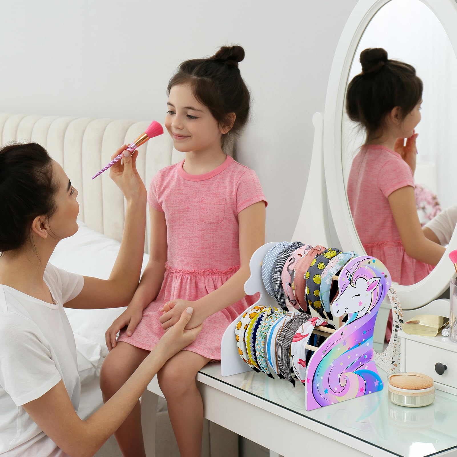 Unicorn Castle Headband Holder Staccabile Headband Girls Double Layer Hairband Gioielli Bracciale Display Rack