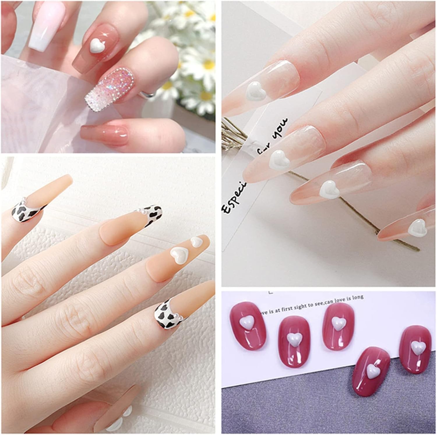 Amazon.co.jp: VTEERY(みさ) ハート ネイルパーツ 約100個入り