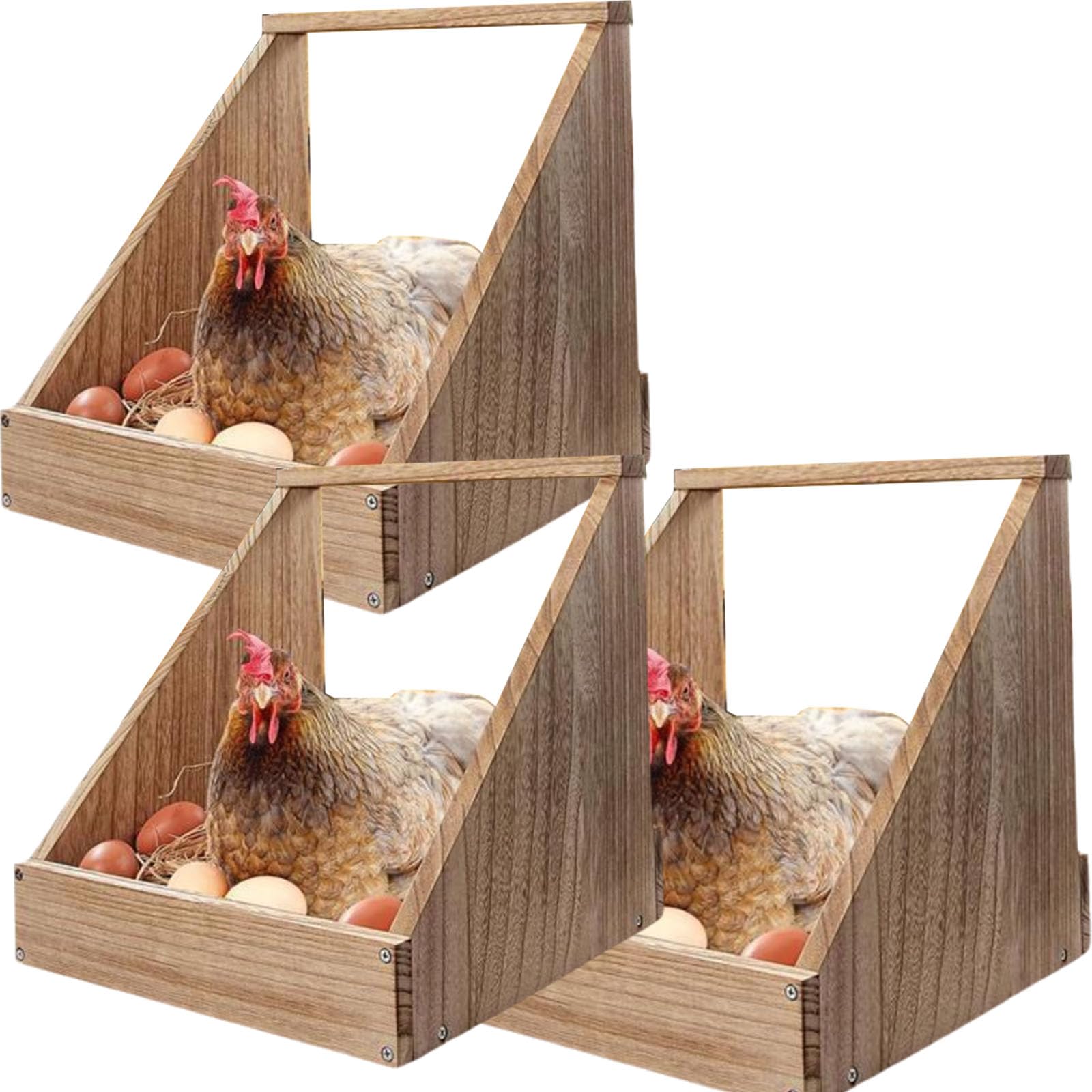 Boîte à nidification de poulet anti-casse en bois pour sécuriser la ponte