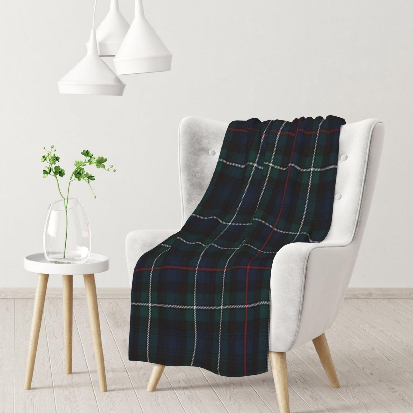 Blanket,Warm Flannel Blanket Throw/Blanket Bed Throw for Sofa Office 102X 76 cm,Mackenzie Tartan Plaid Outl And Er