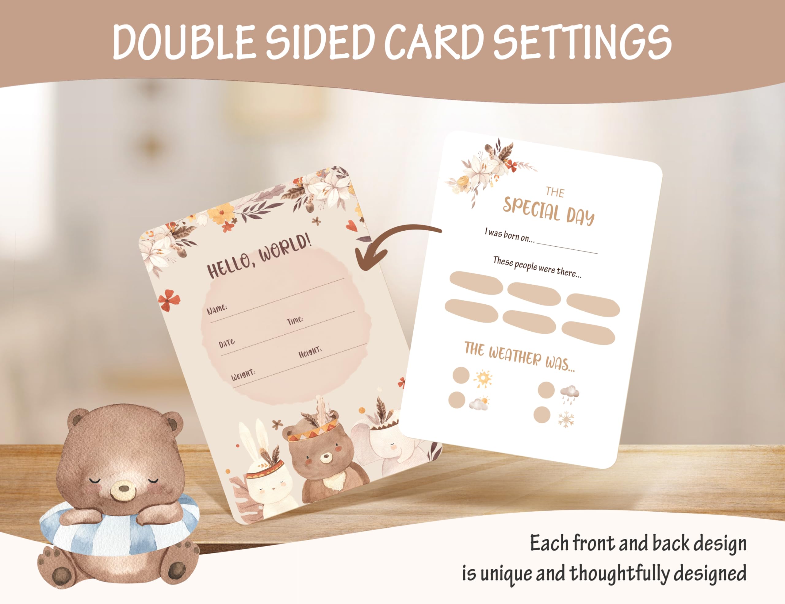 50 Baby Milestone Cards - Unisex Baby Memory Cards in Gift Box - Ideal for Baby Shower New Parents & Pregnancy Gift Keepsake - Image 3